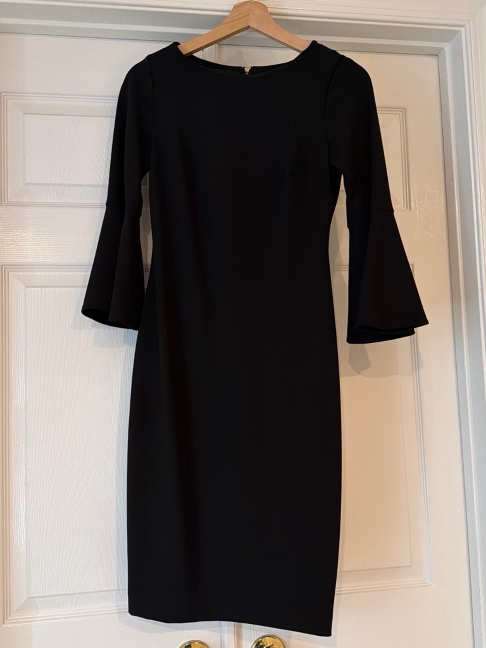 Calvin Klein Black Bell-Sleeve Midi Dress